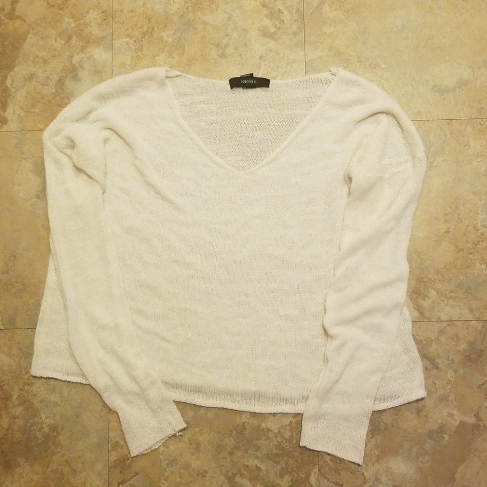 Forever 21 Crop Open Stitch Sweater